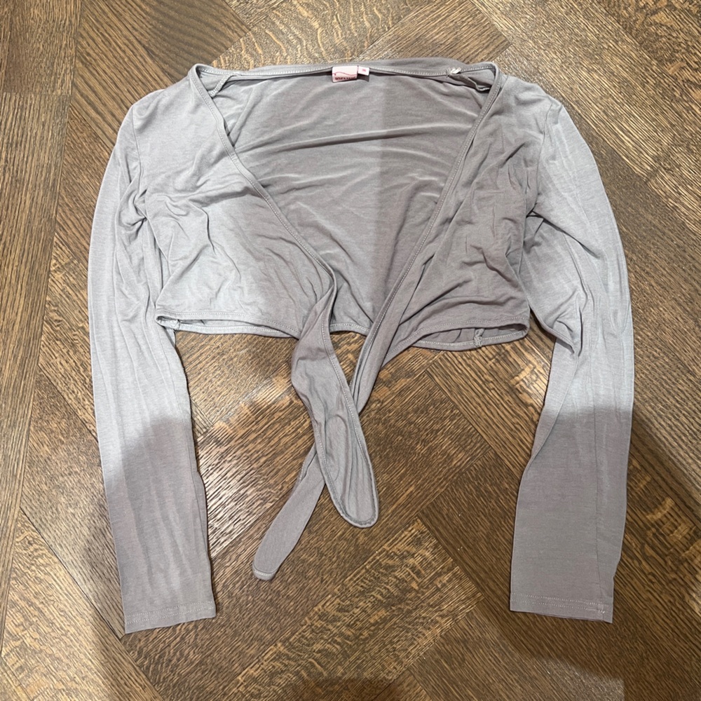 Gray Wrap Top